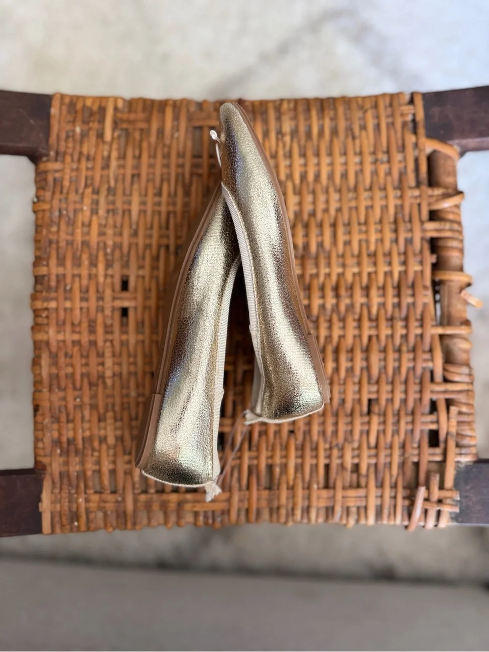 J. Crew Gold Ballet Flats - Sparkle Bow Little Kids Size 13